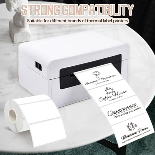 3" x 2" White Thermal Label,Self-Adhesive Rectangle Thermal Sticker Labels for Logo Design,Name/Price Tag,Thanks Card,Address,QR Code - Image 4