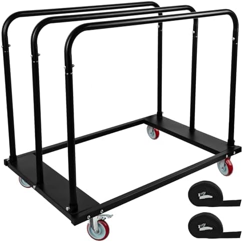 Steel Panel Truck, Drywall Cart w/ 5” PU Swivel Wheels by Eastrexon