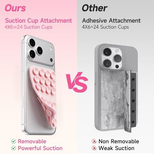 Upgraded Double Sided Silicone Suction Cup Phone Case Mount, Light Purple - Image 4