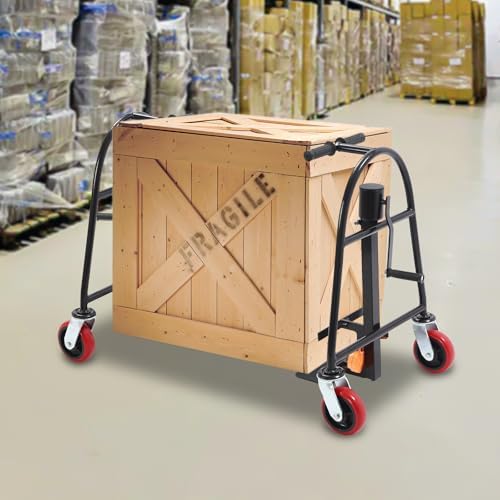 Manual Furniture Mover Equipment, Heavy-Duty 1300lb Lifting Capacity, 12 Inch Height, Set of 4 PP Casters, Black, Removable Handle and Straps, Ideal for Homes, Offices, Warehouses - Image 2