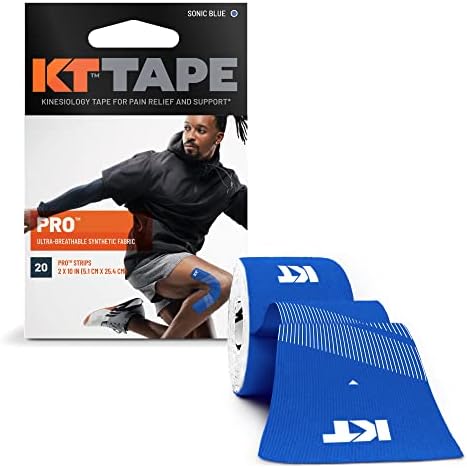 KT Tape, Pro Synthetic Kinesiology Athletic Tape, 20 Count, 10” Precut Strip by KTTape