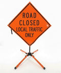 Traffic Roll-Up Sign Kit with Stand – Collapsible Safety Sign & Heavy-Duty Portable Stand, High Visibility, Easy Setup (Road Closed Local Traffic Only, Non-reflective) by EASTERNMETALSIGNSANDSAFETY