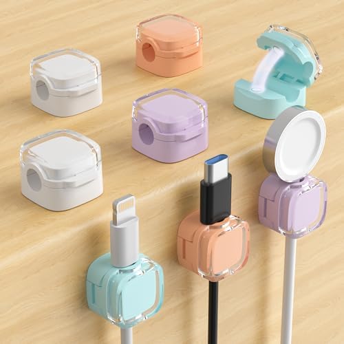 Magnetic Cable Clips, Cute Desk Charger Cord Holder by COOCAT