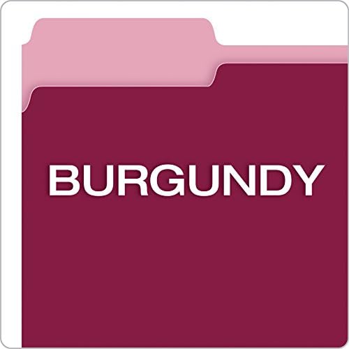 Pendaflex Two-Tone Color File Folders, Letter Size, 1/3 Cut, Burgundy, 100 Per Box (152 1/3 BUR)(Pack of 5) - Image 4