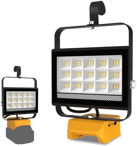 T-SUN 60W Battery Work Light Compatible with Dewalt 18V/20V Battery by T-SUN