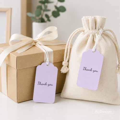 joycraft 200Pcs Gift Tags with String Attached, 2.8x1.6 in Purple Price Tags - Image 5