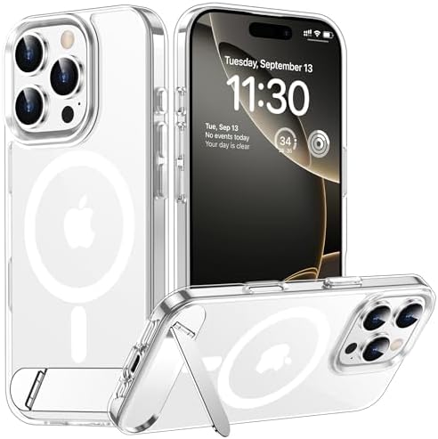 Temdan Magnetic Compatible with iPhone 16 Pro Case, [Built-in Invisible Kickstand][Compatible with MagSafe] [Military Grade Shockproof] Slim Thin Phone Case for iPhone 16 Pro 6.3" by Temdan