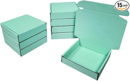 15 Pcs 5.1 x 5.1 x 1.2 inches Mini Size Shipping Boxes Corrugated Cardboard by Unknown