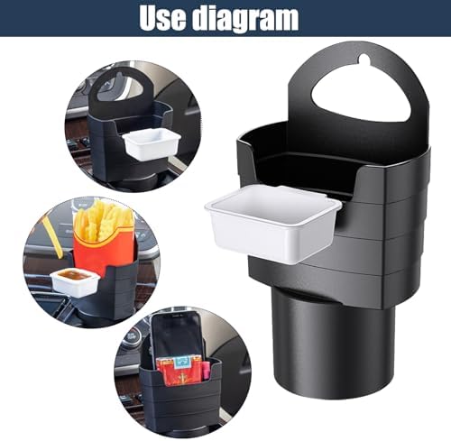 1 PC French Fry Holder, Plastic Storage Box, Waterproof Sauce Container, Center Console Organizer, Multifunctional Auto Interior Decoration, Universal for Most Cars, Trucks (Black) - Image 4