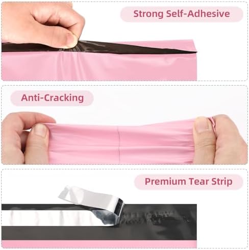 Famagic 100 Pack Pink Poly Mailers Variety Pack, 6x9&10x13&12x15.5&14.5x19 - Image 4