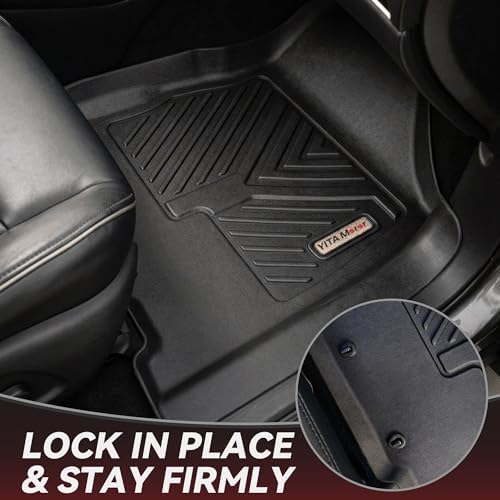 YITAMOTOR Floor Mats for Nissan Pathfinder 2013-2020, Infiniti QX60 2014-2020, JX35 2013, Custom Fit All Weather Anti-Slip TPE Rubber Mat, Pathfinder Accessories, 3 Row Automotive Floor Liners, Black - Image 3