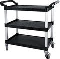 Plastic Utility Cart with Wheels, 3 Tier Rolling Cart with Lockable Wheels, Heavy Duty 510lbs Capacity Food Service Cart for Office, Restaurant, Kitchen, Home, Warehouse by RAYFARMO