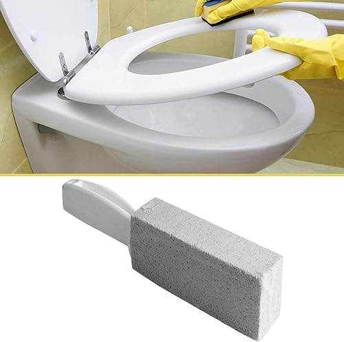 Generic 1Pc Natural Pumice Stone Toilets Brush Quick Cleaning Stone Cleaner With Long Handle For Toilets Sinks Bathtubs, Silver - Image 4