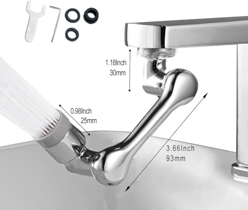 1080° Rotating Faucet Aerator Universal Splash Filter Faucet 1080 Degree Big Angle Swivel Faucet Extender Aerator Kitchen Tap Extend Bathroom Sink Gargle Face Wash Faucets Bubbler (Dual Mode) - Image 3
