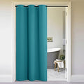 NICETOWN Door Screen Cover for Air Conditioner Room, Insulated Faux Accordion Door, Privacy Draft Keep Heat Out Bedroom Kitchen Drape for Doorway (Peacock Blue, 1 Panel, 5ft Wide x 7ft Long) by NICETOWN