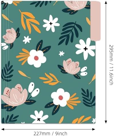 EOOUT 18 Pack Decorative File Folders Floral Folders Cute File Folder, Letter Size Colored File Folders,1/3-Cut Tabs, 9.6 x 11.6 Inches, for Office, School, Home - Image 2