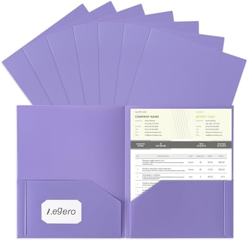 Aegero Plastic Folders with Pockets (7 Pack,Purple) by Unknown