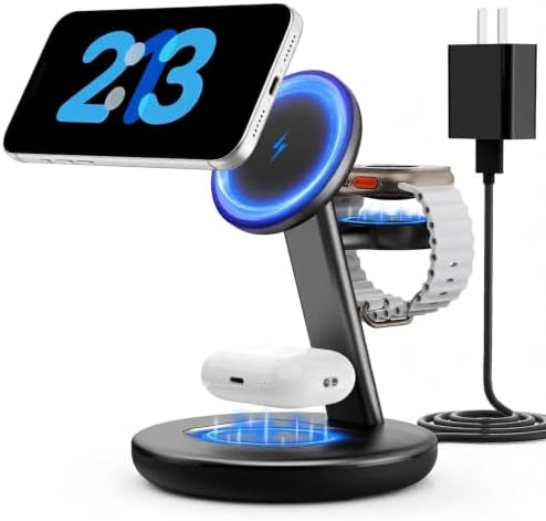 3 in 1 Magnetic Wireless Charger Stand for iPhone Apple Watch AirPods by Unknown