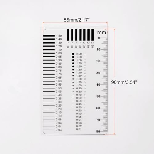 HARFINGTON High Precision SEC Size Estimation Chart 80mm Transparency Flaw Detection Film Ruler for Diameter and Line Width Defects Measuring - Image 2
