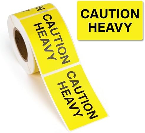 300pcs Caution Heavy Stickers, 2" x 3" Shipping Label Safety Stickers by SutterSigns