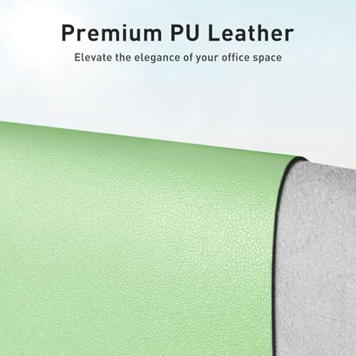 Aothia Faux Leather Desk Mat – Large Mouse Pad, Non-Slip PU Leather Blotter, Waterproof Writing Surface for Office and Home (Foam Green, 47.2" x 23.6") - Image 2