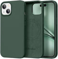 GolbinBox Magnetic for iPhone 15 Case, Silicone Cover, Dark Green by GolbinBox