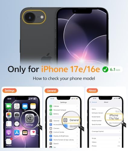 FNTCASE for iPhone 17e/16e Case, Screen Protector, Translucent Matte Back - Image 2