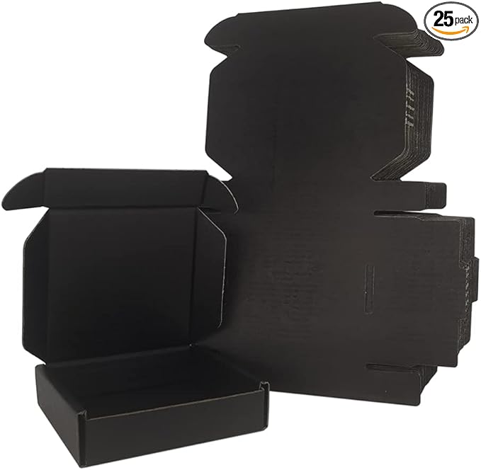 25 Pack 4x4x1'' Small Shipping Boxes by Rnisda