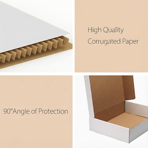 RLAVBL 12x8x4 Inches Shipping Boxes Set of 20, White Small Corrugated Cardboard Box, Mailer Boxes for Packing Small Business - Image 3