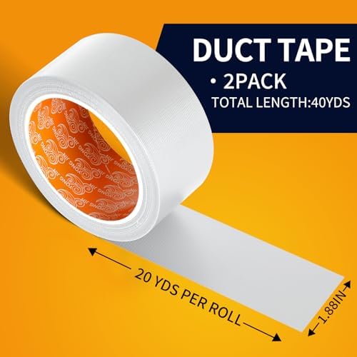 YONGJIN White Duct Tape Waterproof, 2 Pack, 2 Inch x 40 Yards Total - Image 2