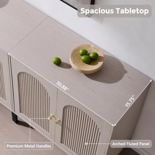 IFGET 34"Tall Modern Arch Sideboard Buffet Cabinet with Storage, Light Grey - Image 5