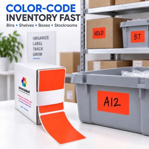 ChromaLabel Fluorescent Red Rectangle Labels, 2 x 3 Inch Writable, 250/Box - Image 5