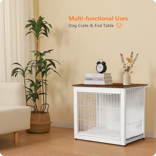DWANTON 27" Dog Crate Furniture, Dog Kennel Indoor, with Waterproof Cushion - Image 7