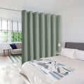 NICETOWN Room Separating Divider, Greyish Green Room Divider Curtain Screen Partition, Function Thermal Blackout Patio Door Curtain, Sliding Door Insulated Curtain for Patio, 8.3ft Wide x 10ft Long by NICETOWN