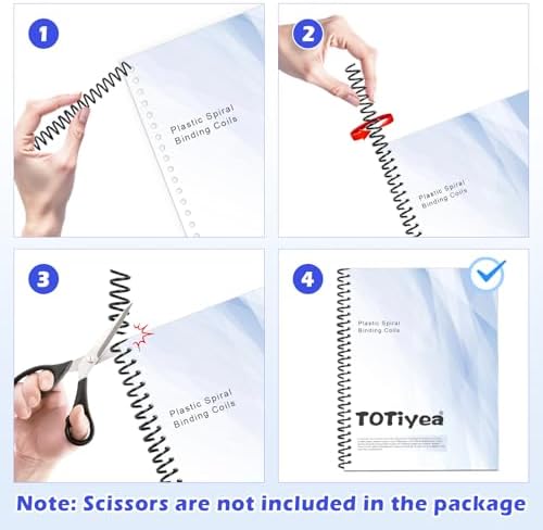 TOTiyea 100 Pack Spiral Coils,14mm,4:1 Pitch 115 Sheet Capacity - Image 5