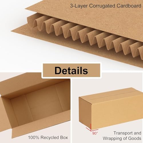 EdenseeLake 40 Pack 7x6x5 inches Shipping Boxes Small Cardboard Boxes for Packing, Moving, Mailing, Brown - Image 7
