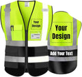 High Visibility Safety Vest with Reflective Strips Customize Logo Hi Vis Team Work Uniform Vest (4XL, Yellow black) by YOWESHOP