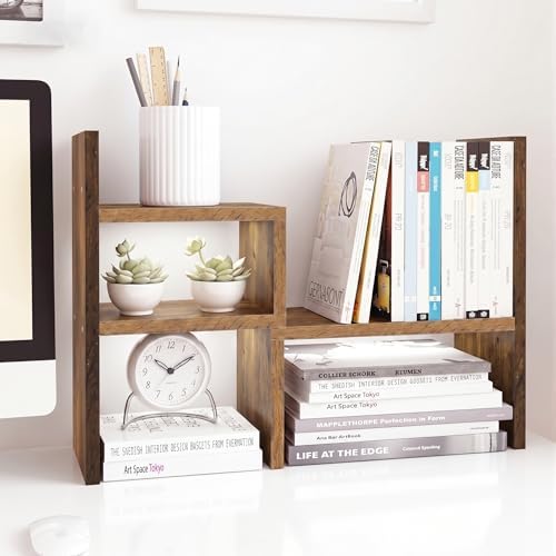 Jerry & Maggie Adjustable Wood Desktop Display Shelf Natural Wood Tone by JERRYMAGGIE