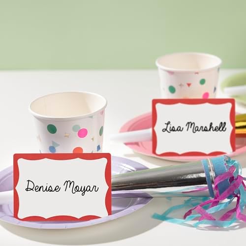 Avery Name Tags, White with Red Border, Packs of 100 per Pack, 18 Packs, 1,800 Removable Name Badges Total (05143) - Image 4