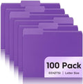 100-Pack Color File Folders, 1/3 Cut Tab, Letter Size Manilla Folder for School/Office/Classroom, Purple by EEHZTSIOFFICE