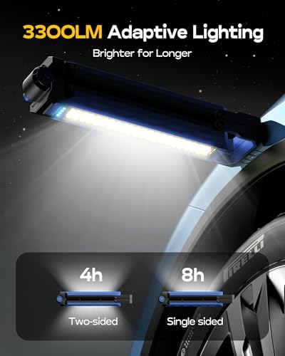 Mechanics Work Light, Under Hood Working Light Bar with Magnetic, 5600AH 3600LM Portable Cordless Work Light for Mechanic, Job Site Lighting for Underhood/Mechanic/Car Repairing/Garage -Blue - Image 2