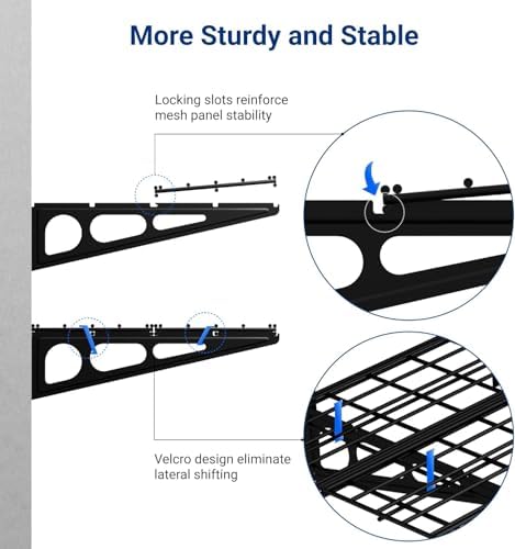 FLEXIMOUNTS 4-Pack 2x3ft Garage Shelving, 24"x72" Storage Shelves, Black - Image 6