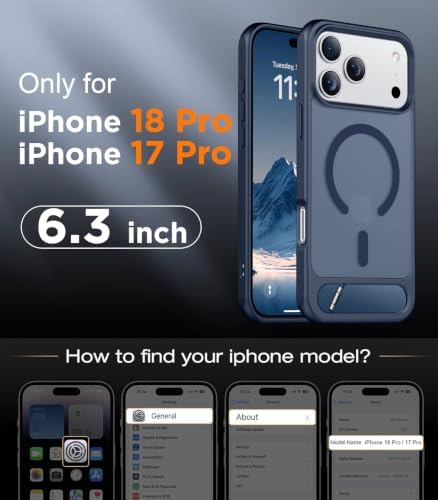 Temdan Magnetic for iPhone 18 Pro Case/iPhone 17 Pro Case Stand Blue - Image 2