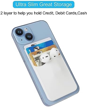 SS Phone Wallet, Card Holder for Phone Case Stick on Silicone Double Phone Pocket Suitable for iPhone Samsung Galaxy Any Smartphone 3 Pack - Image 3