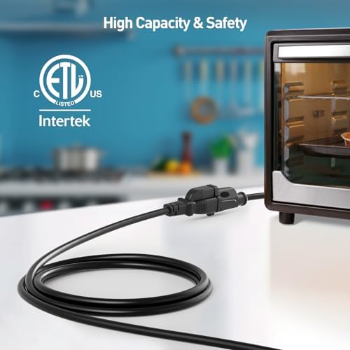[ETL Listed] Cable Matters 2-Pack Rotating Flat Plug Extension Cord, 3ft - Image 4
