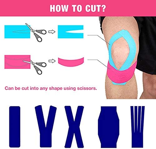Kinesiology Tape Athletic Tape Sport Tape, Lychee Supports & Protects Muscles, Waterproof and Latex Free, Breathable Elastic for Sport Activity (5 Rolls,5 Colors) - Image 2