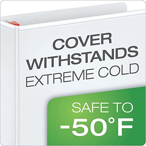 Cardinal 3 Ring Binder, 2 Inch Heavy Duty XtraLife Binder, Locking Slant-D Rings, Crack-Resistant Cover & Spine, ClearVue Covers, Holds 540 Sheets, PVC-Free, White (26320) - Image 2