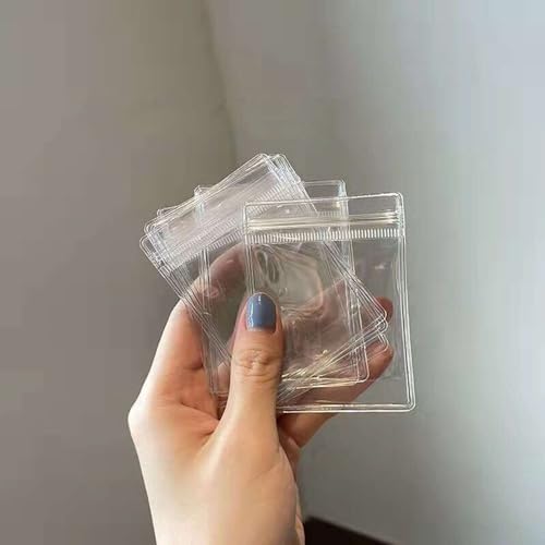 Small Plastic Bags, 100 Pcs Mini Baggies, Clear Plastic Jewelry Thick Self Sealing PVC Bags, Resealable Poly Baggies for Pill, Beads, Screws, Packaging (4.7x4.7"） - Image 3