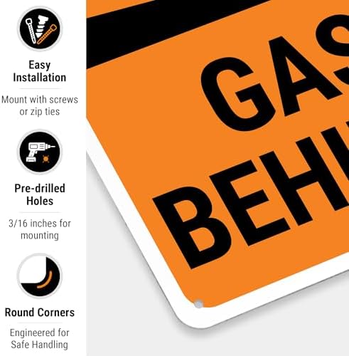 Warning Gas Line Behind Wall OSHA Sign, - Image 2