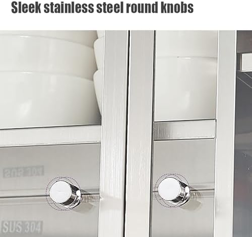 Stainless Steel Double Door Wall Cabinet with Adjustable Shelves, Wall-Mounted Storage Cabinets, Floating Over Toilet Bathroom Upper Cabinets for Laundry Room, Kitchen,31.5x23.6x11.8in - Image 4